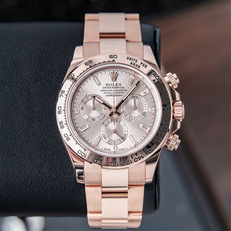 rolex daytona rose gold baguette dial